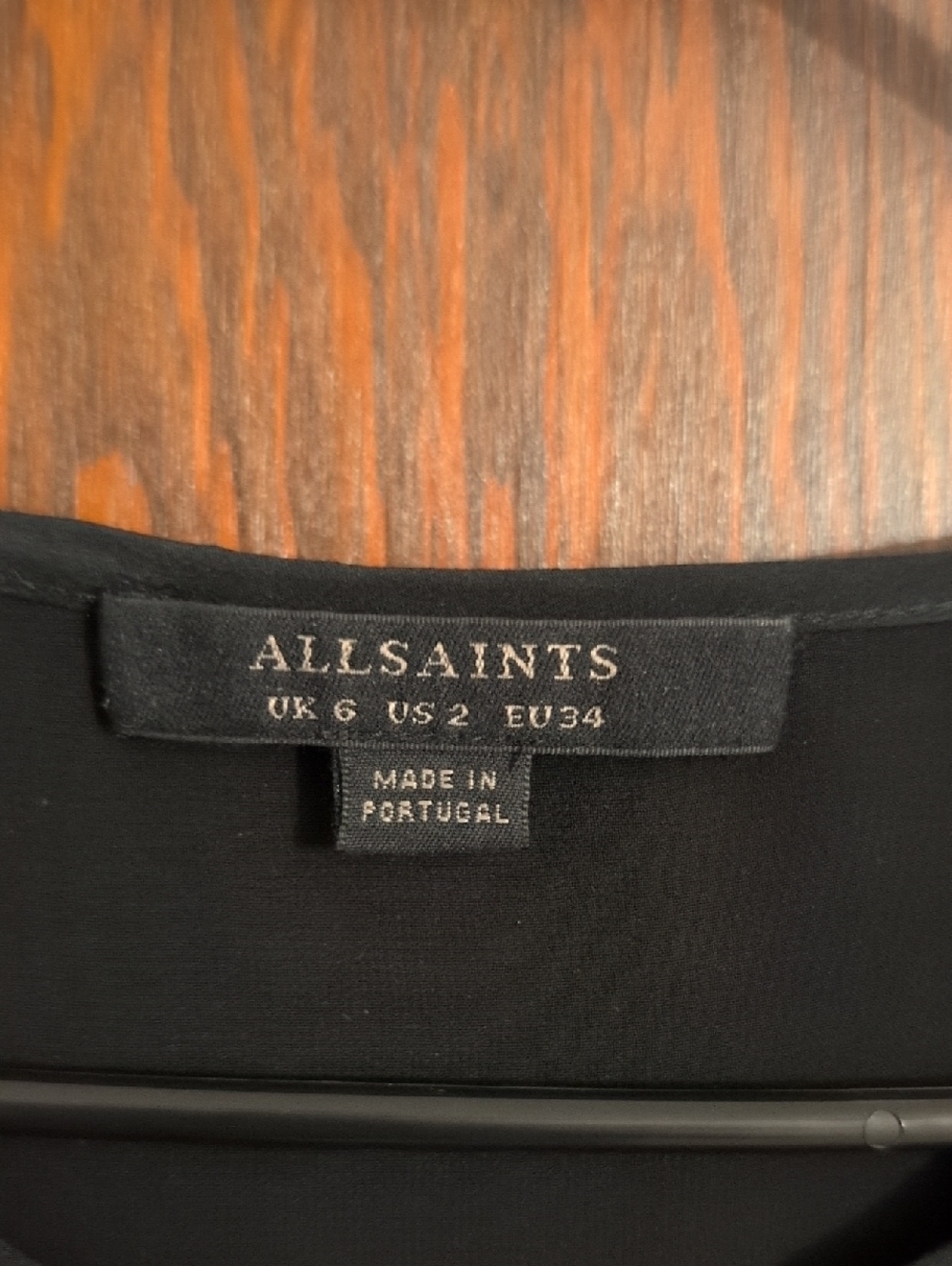 AllSaints Black Long-Sleeve Layered Hem Top Size 2 - Picture 2 of 6